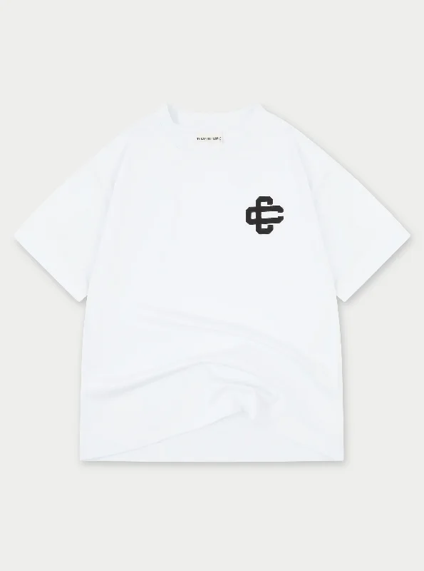 APPLIQUE EMBLEM T-SHIRT - WHITE