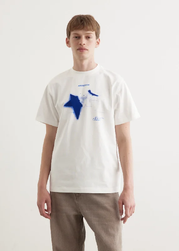 Flocked Star Print T-Shirt