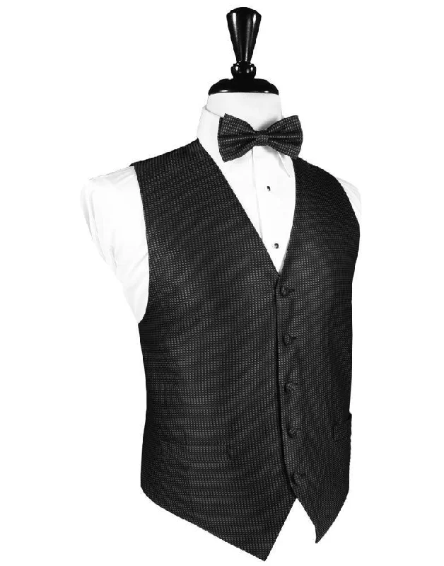 Asphalt Silk Weave Tuxedo Vest