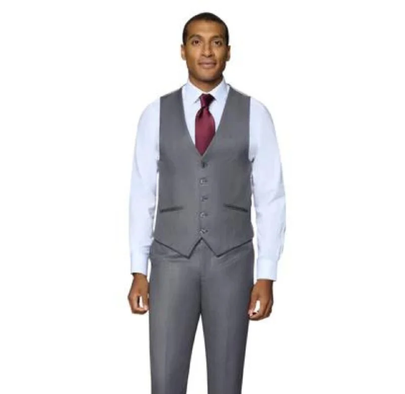 Berragamo Elegant Wool Vest - Medium Grey