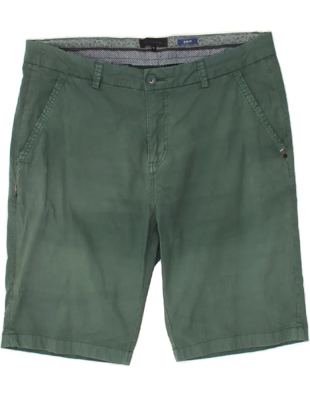 BEST COMPANY Mens Slim Fit Chino Shorts IT 52 XL W38 Green Cotton