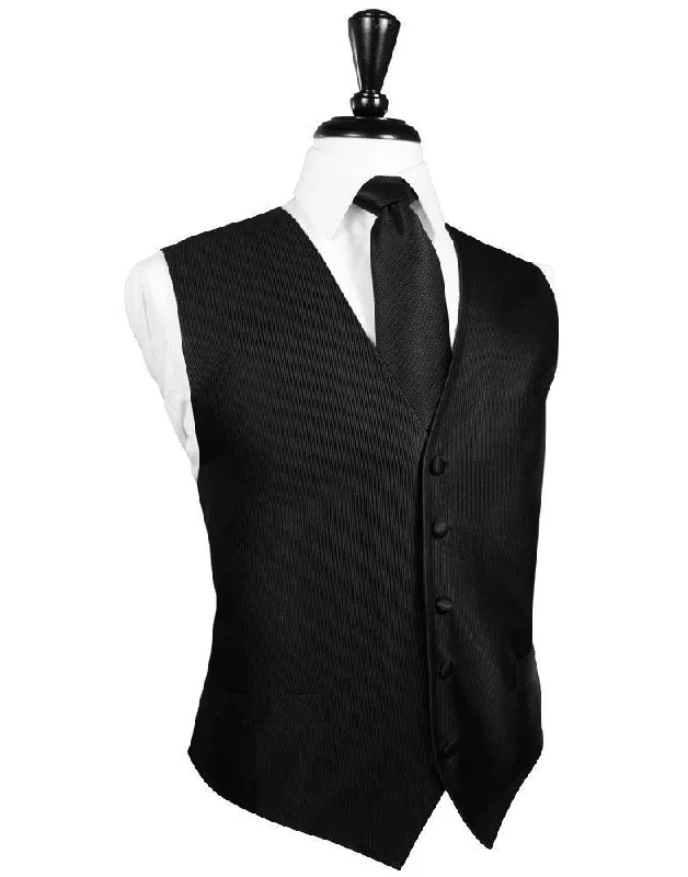 Black Faille Silk Tuxedo Vest