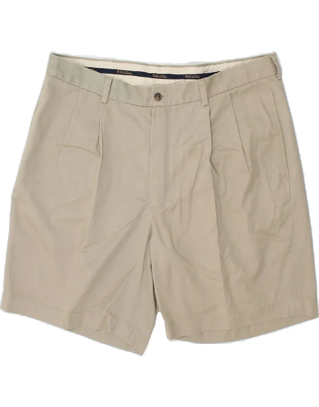 BROOKS BROTHERS Mens Relaxed Fit Chino Shorts W38 XL Beige Cotton