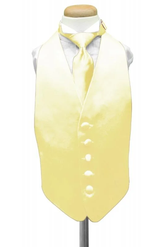 Canary Luxury Satin Kids Tuxedo Vest