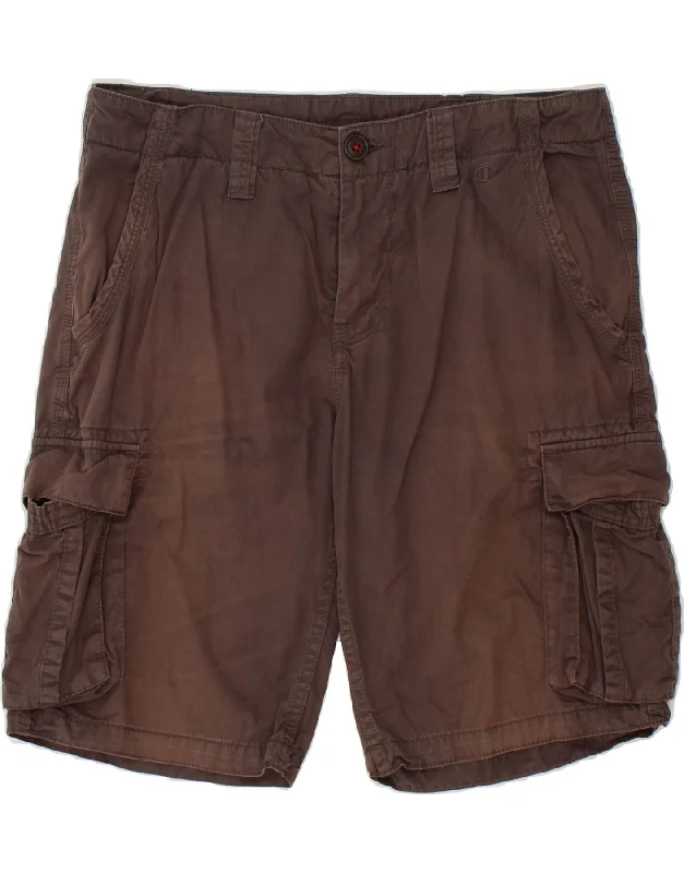 CHAMPION Mens Cargo Shorts  Large W34 Brown Cotton