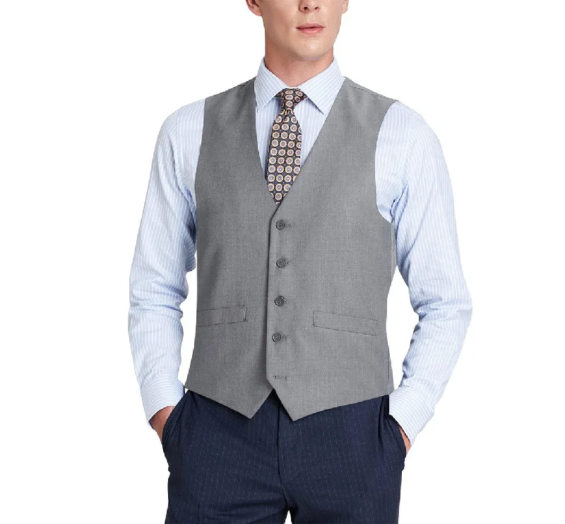 Renoir 202-2 Men's Classic Fit Suit Separate Vest - Grey