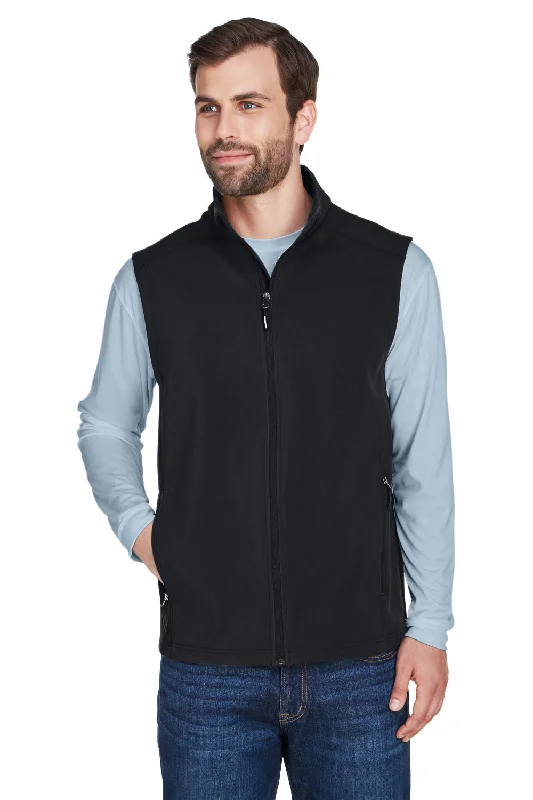 Core 365 Mens Cruise Water Resistant Full Zip Fleece Vest - Black