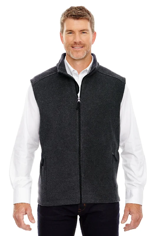 Core 365 Mens Journey Pill Resistant Fleece Full Zip Vest - Heather Charcoal Grey