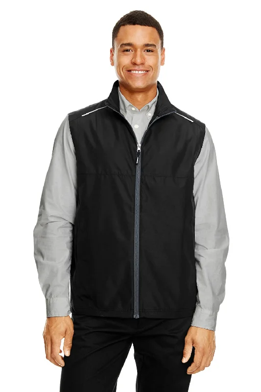 Core 365 Mens Techno Lite Water Resistant Full Zip Vest - Black