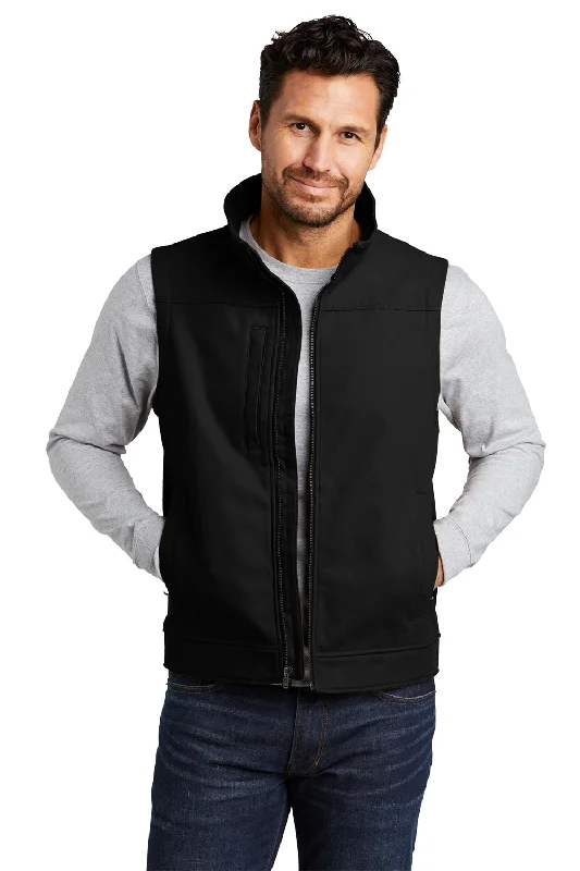 CornerStone Mens Duck Cloth Water Resistant Full Zip Vest - Black