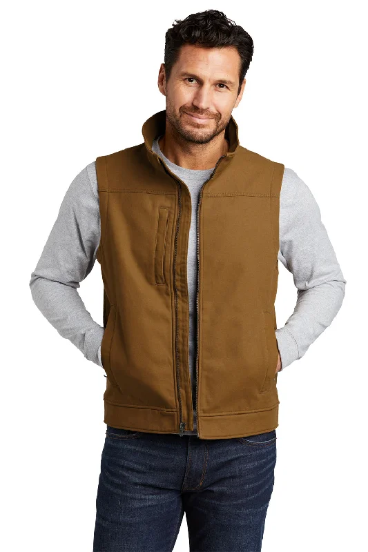 CornerStone Mens Duck Cloth Water Resistant Full Zip Vest - Duck Brown