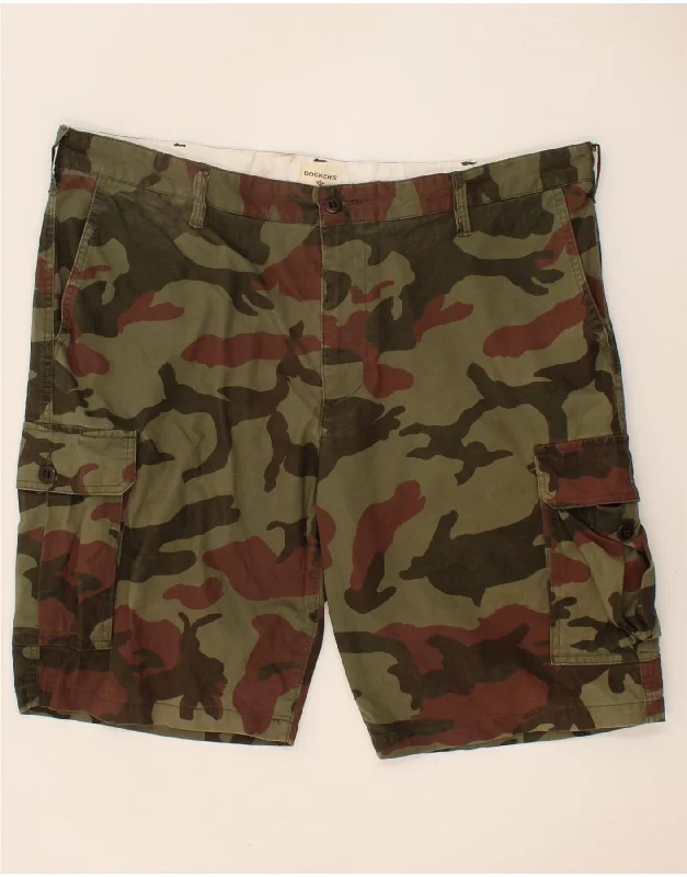 DOCKERS Mens Cargo Shorts W40 XL Khaki Camouflage Cotton