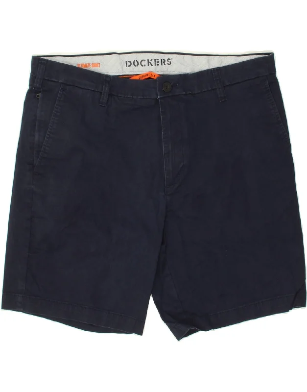 DOCKERS Mens Chino Shorts W38 XL Navy Blue Cotton