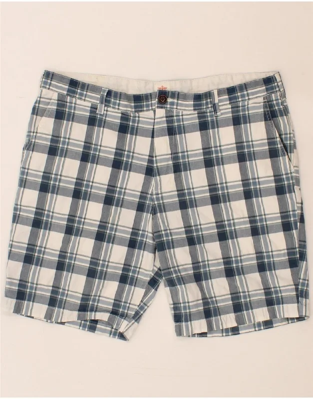 DOCKERS Mens Chino Shorts W40 XL Blue Check Cotton