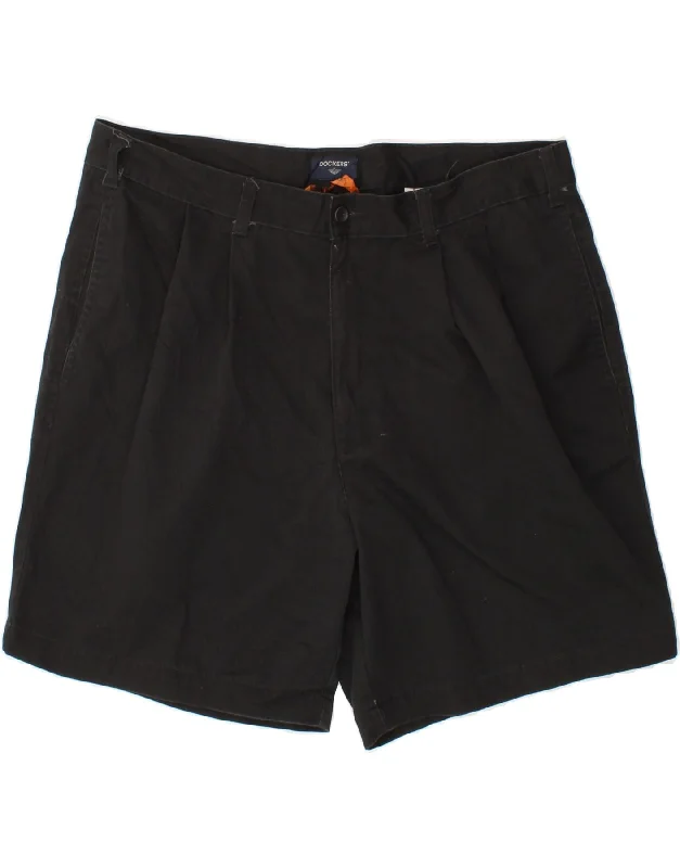 DOCKERS Mens Pegged Chino Shorts W36 Large Black Cotton