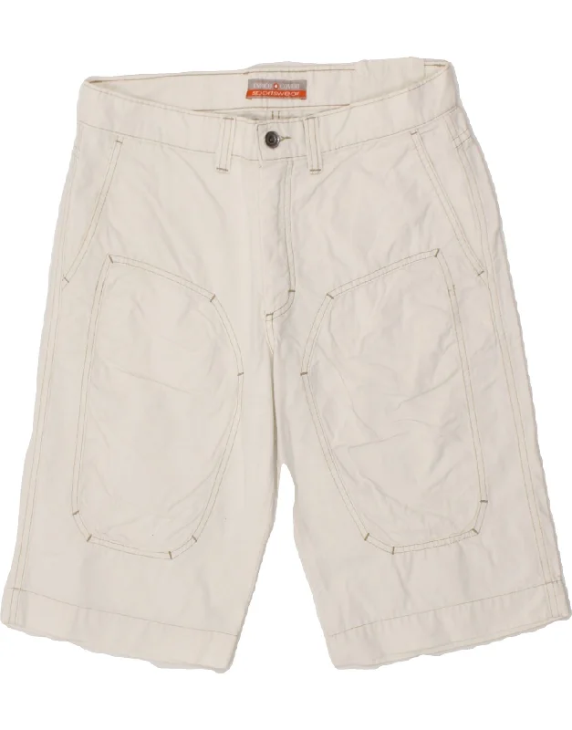 ENRICO COVERI Mens Bermuda Shorts IT 48 Medium W32 White Cotton