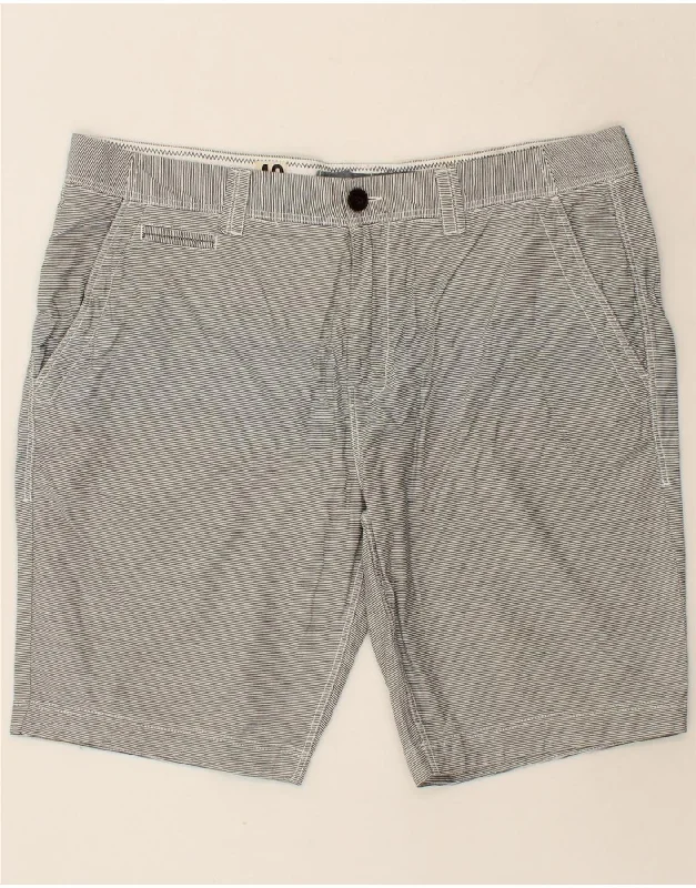 FAT FACE Mens Chino Shorts W40 XL Grey Pinstripe Cotton