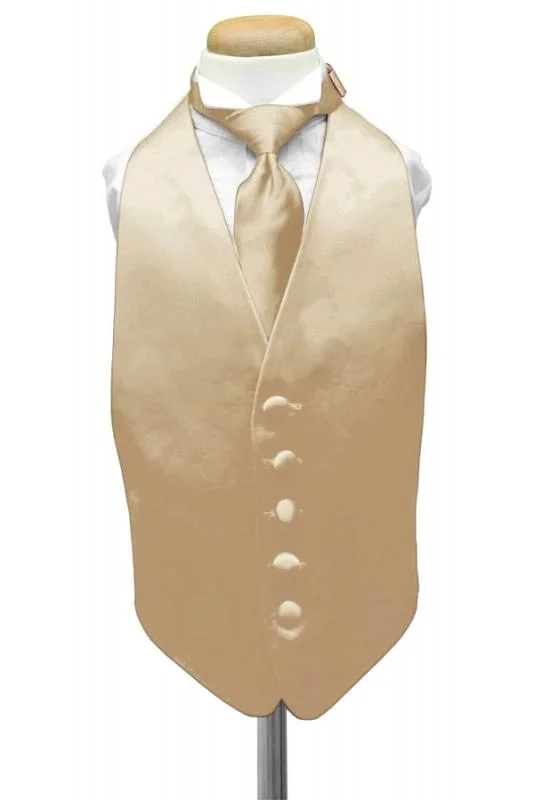 Golden Luxury Satin Kids Tuxedo Vest