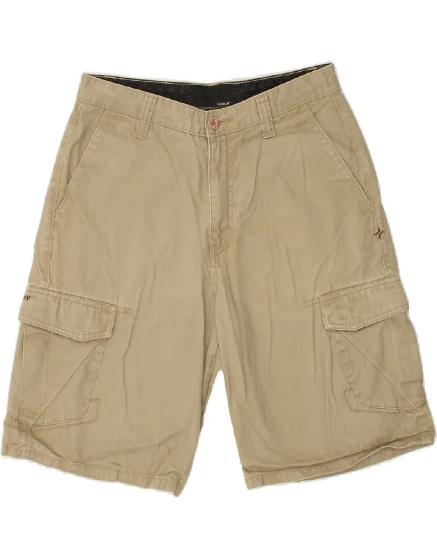 HURLEY Mens Cargo Shorts W30 Medium Beige Cotton