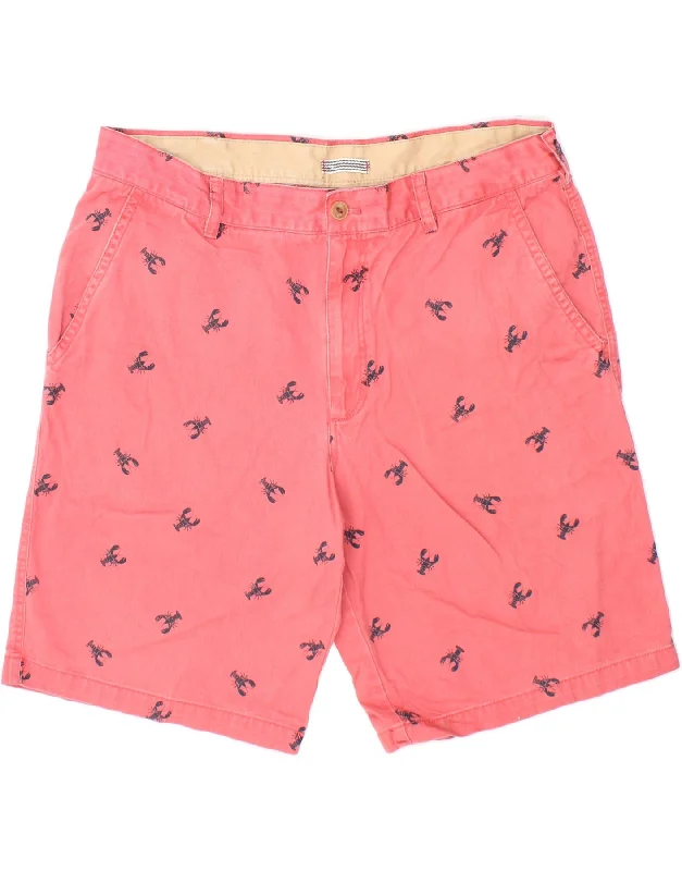 IZOD Mens Abstract Pattern Chino Shorts W38 XL Pink Cotton