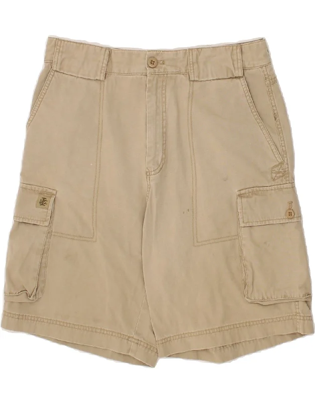 IZOD Mens Cargo Shorts W32 Medium Beige Cotton