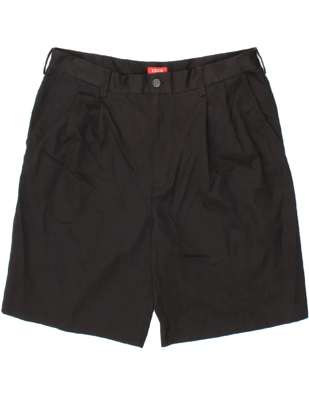 IZOD Mens Chino Shorts W36 Large  Black Cotton