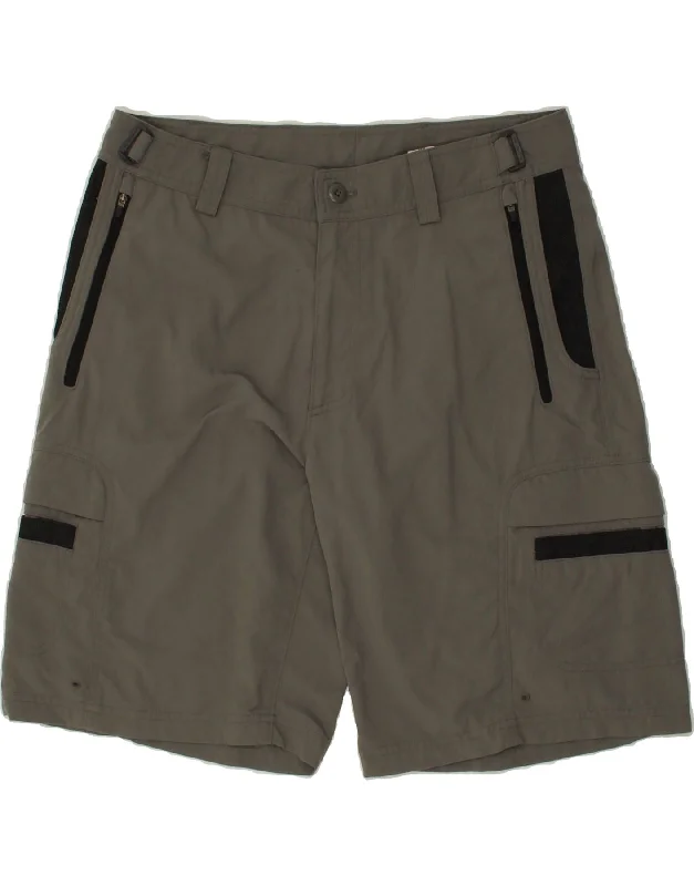 L.L.BEAN Mens Cargo Shorts W34 Large Grey Nylon