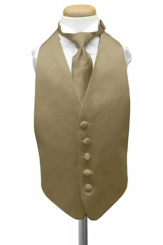 Latte Luxury Satin Kids Tuxedo Vest