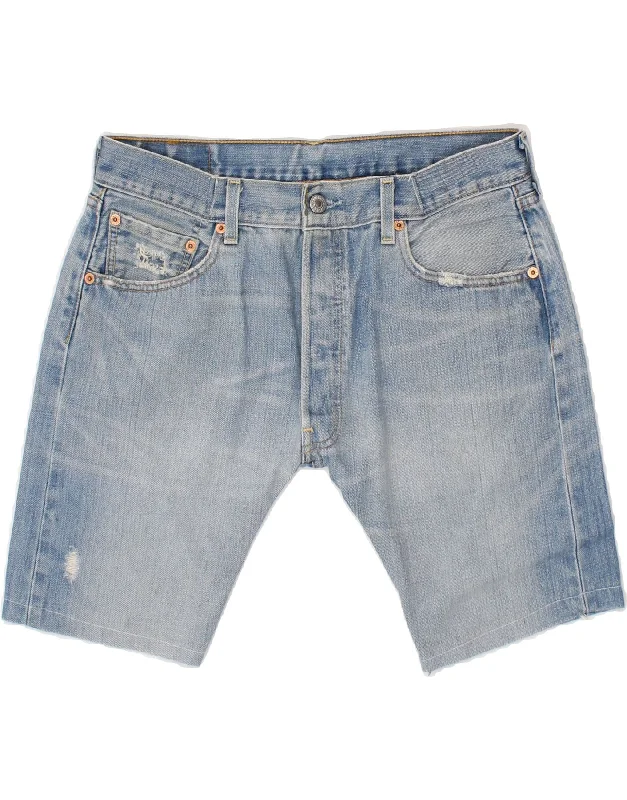 LEVI'S Mens 501 Denim Shorts W34 Large  Blue