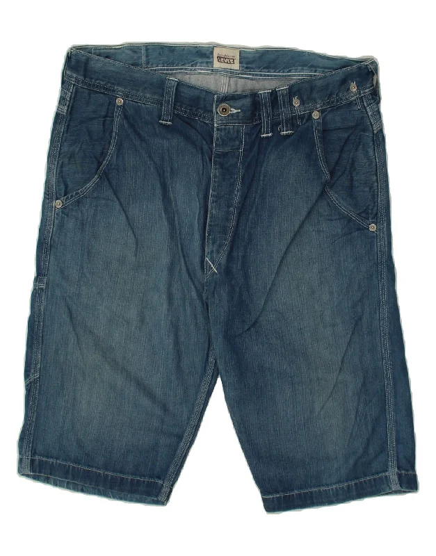 LEVI'S Mens Cargo Denim Shorts W36 Large Blue Cotton