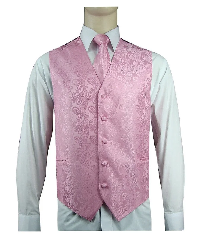 Men's 20-1 Microfiber Paisley Vest, Tie & Hanky