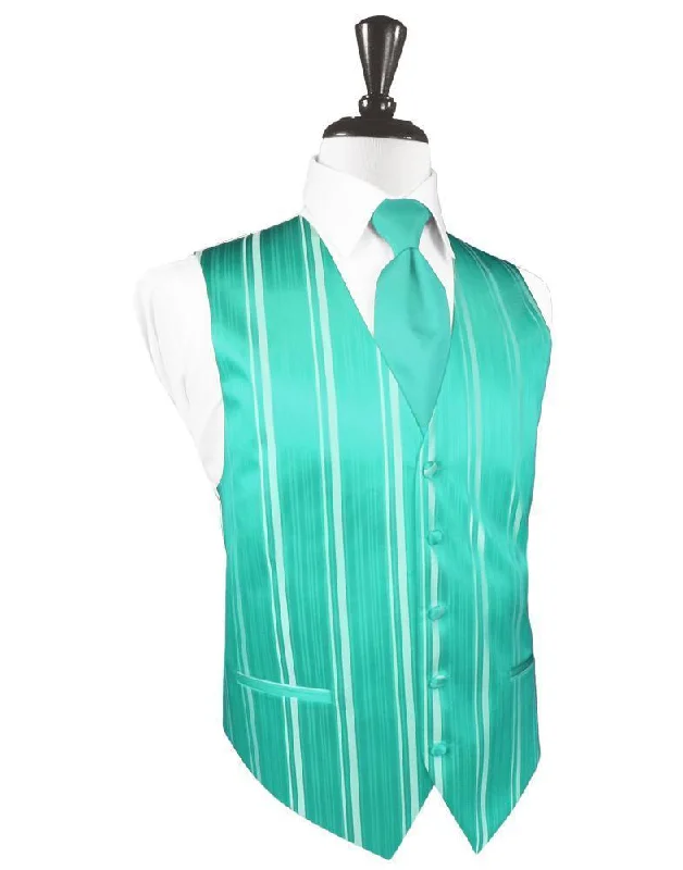 Mermaid Striped Satin Tuxedo Vest