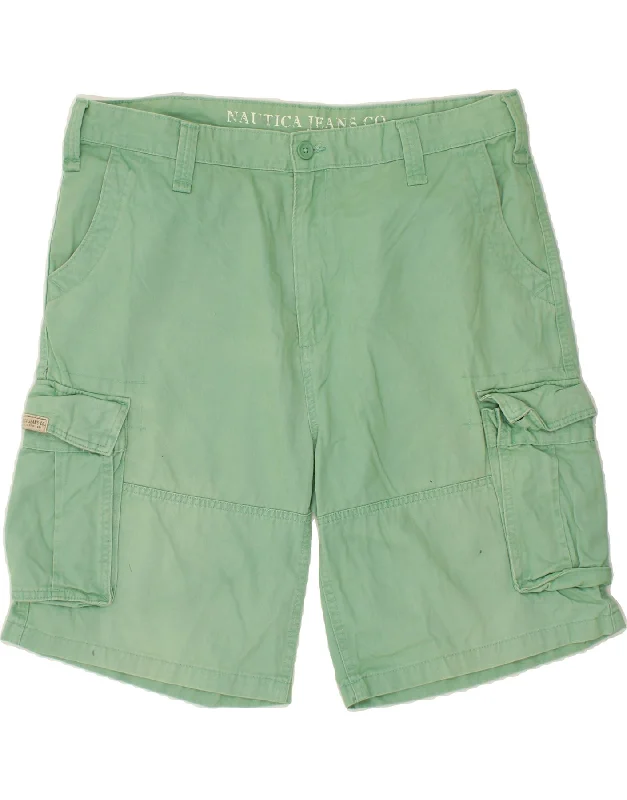 NAUTICA Mens Cargo Shorts W40 XL Green Cotton