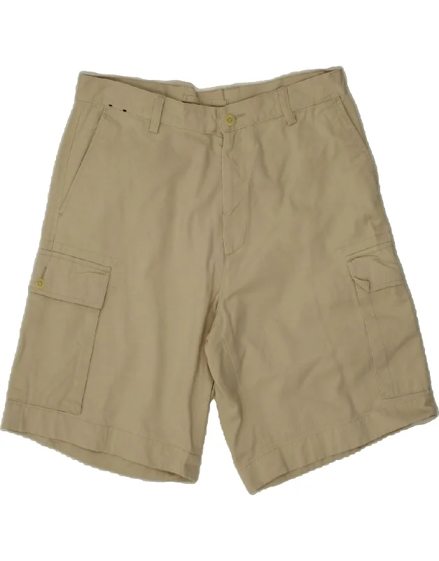 NAUTICA Mens Clipper Relaxed Fit Cargo Shorts W34 Large  Beige Cotton