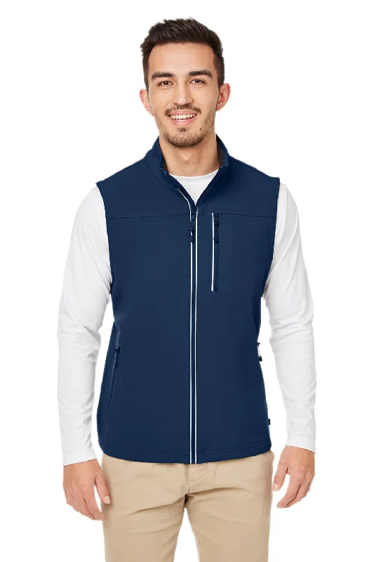 Nautica Mens Wavestorm Wind & Water Resistant Full Zip Vest - Navy Blue