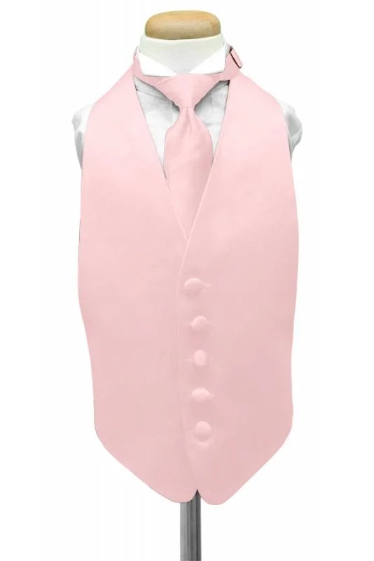 Pink Luxury Satin Kids Tuxedo Vest