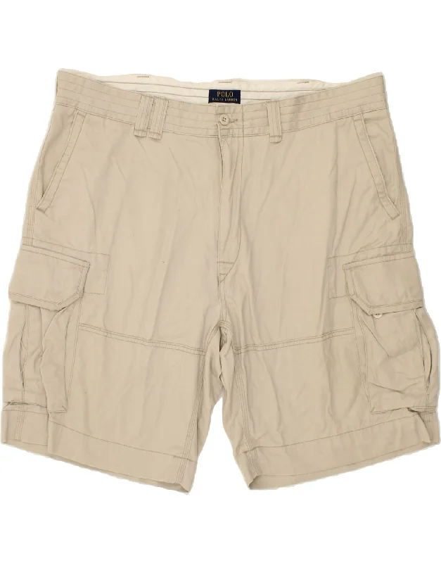 POLO RALPH LAUREN Mens Cargo Shorts W42 2XL Beige Cotton