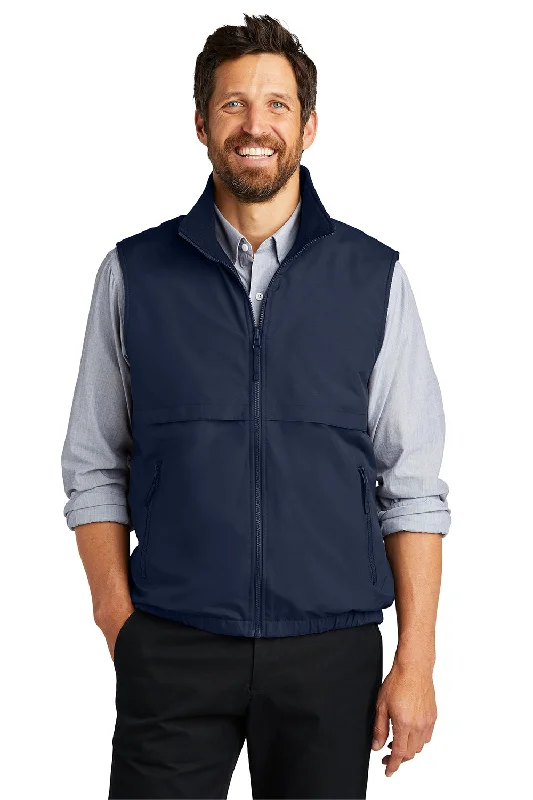 Port Authority Mens Charger Reversible Wind & Water Resistant Full Zip Vest - True Navy Blue