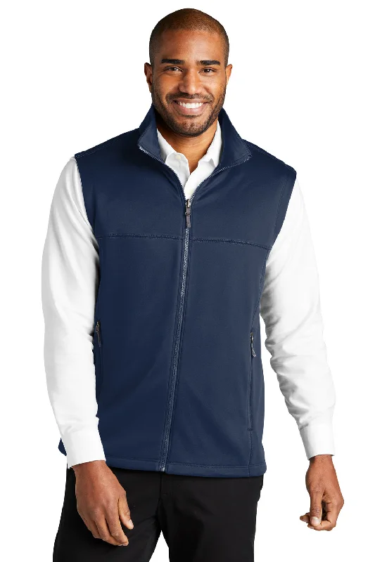 Port Authority Mens Collective Smooth Fleece Full Zip Vest - River Navy Blue