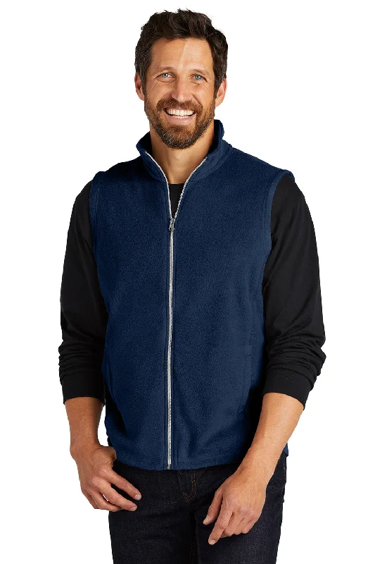 Port Authority Mens Pill Resistant Microfleece Full Zip Vest - True Navy Blue