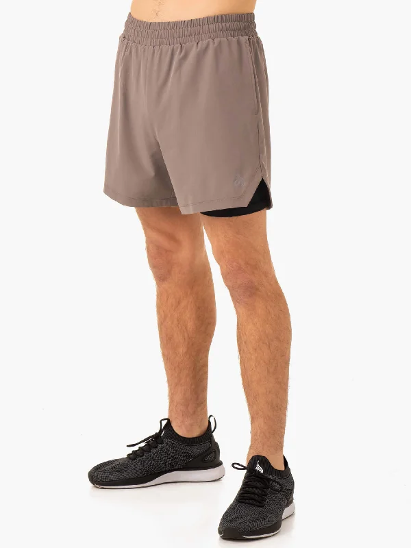 Pursuit 2 In 1 Training Shorts - Taupe