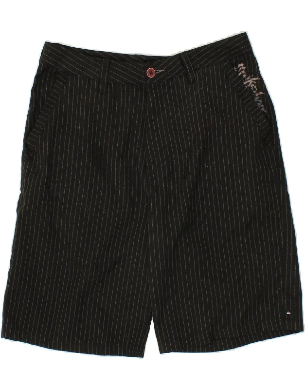 QUIKSILVER Mens Graphic Chino Shorts W33 Large  Black Pinstripe Polyester