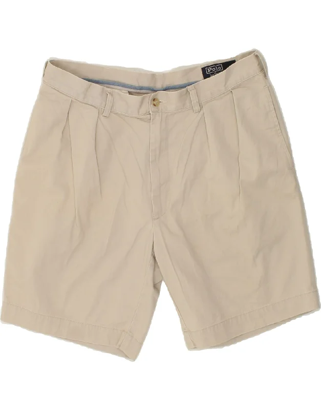 RALPH LAUREN Mens Pegged Chino Shorts W36 Large Beige Cotton