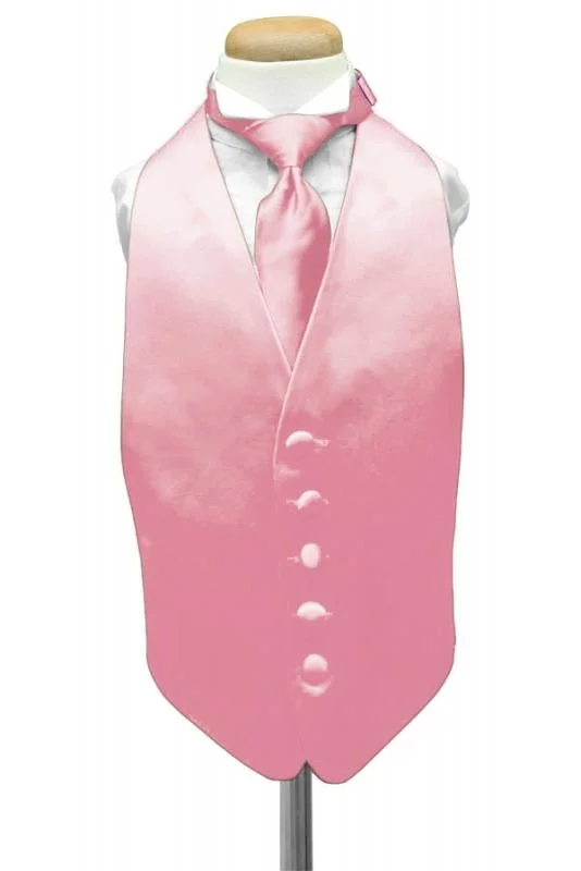 Rose Petal Luxury Satin Kids Tuxedo Vest