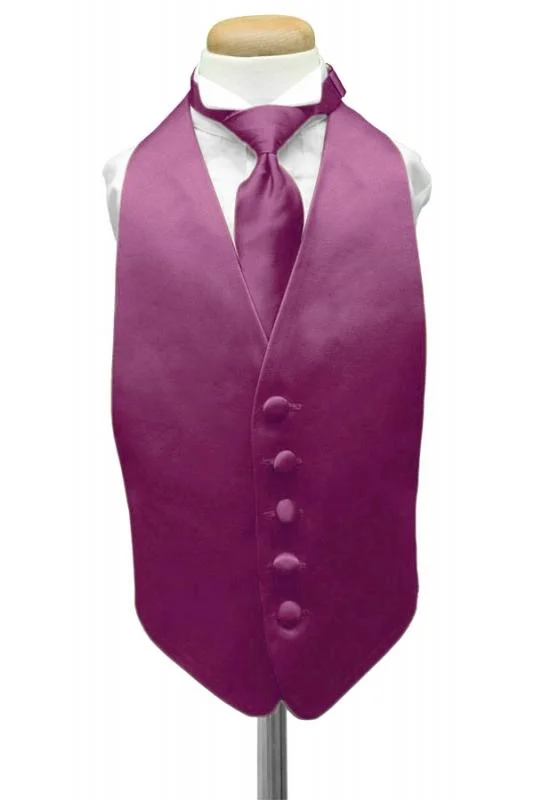 Sangria Luxury Satin Kids Tuxedo Vest