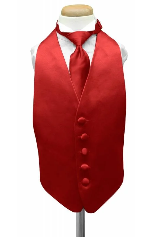 Scarlet Luxury Satin Kids Tuxedo Vest