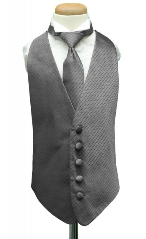 Silver Palermo Kids Tuxedo Vest