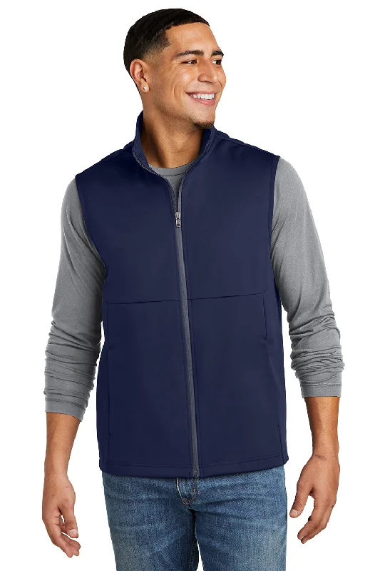 Sport-Tek Mens Water Resistant Full Zip Soft Shell Vest - True Navy Blue