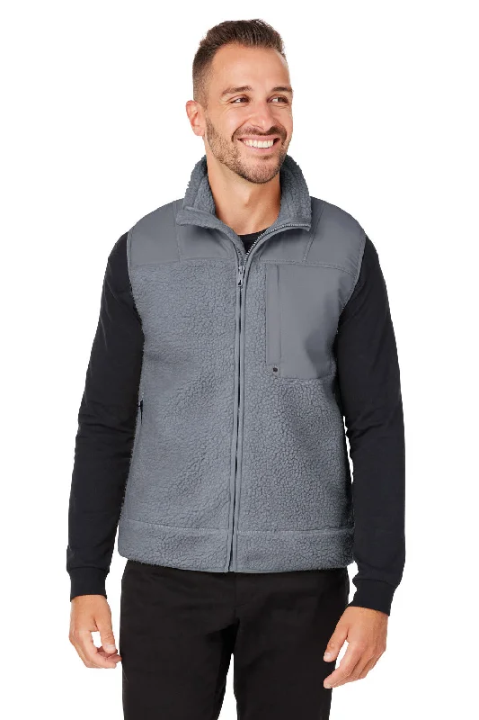 Spyder Mens Venture Sherpa Full Zip Vest - Polar Grey