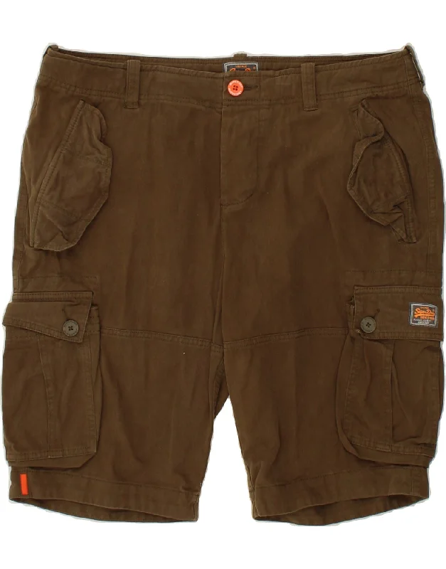 SUPERDRY Mens Cargo Shorts 2XL W39 Brown Cotton